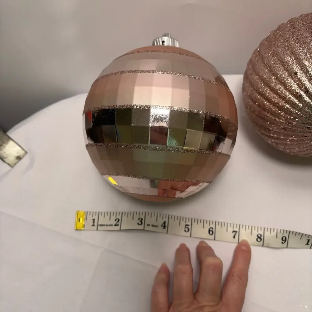 Large 6” Christmas Ball Ornaments - Two
